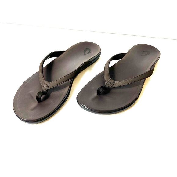 OluKai Brown Synthetic Thong Summer Flip Flop Sandal Womens Sz 11 Comfort Casual - Picture 3 of 9
